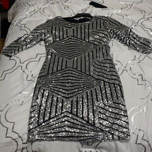Silver/Black Dress